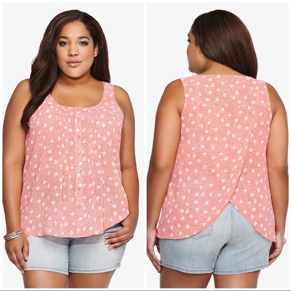 SOLD - Torrid Floral Tulip Back Tank - Size 2 - Picture 1 of 8